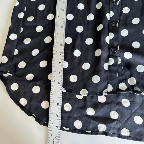 My Michelle Blouse Black/White Polka Dot Button Down Classic Office Large‎ NWT - Picture 12 of 12